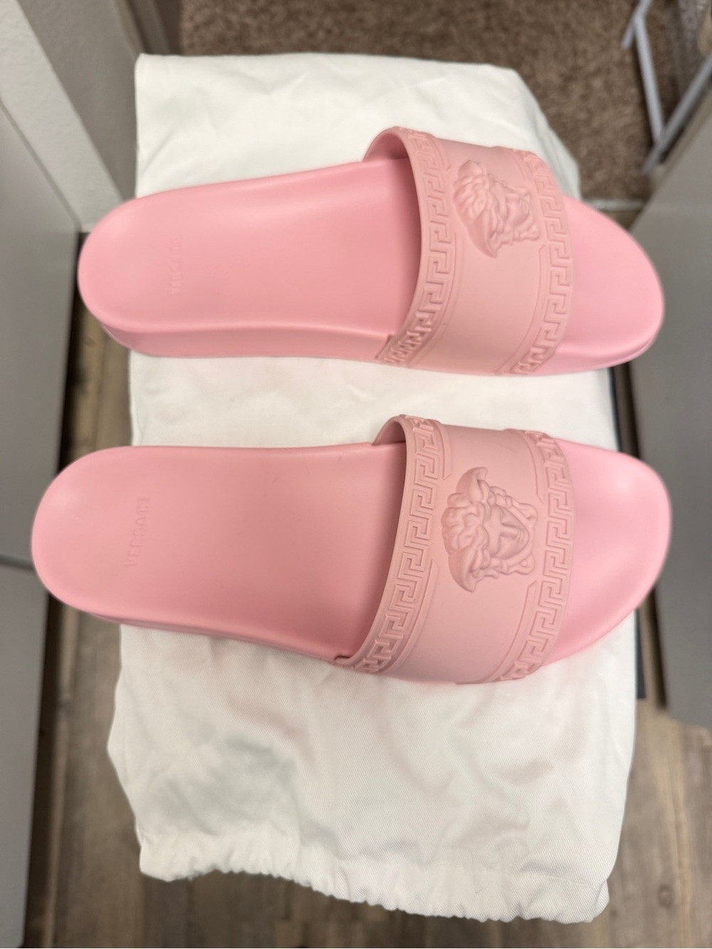 Versace Pink Medusa Slides - Picture 7 of 10